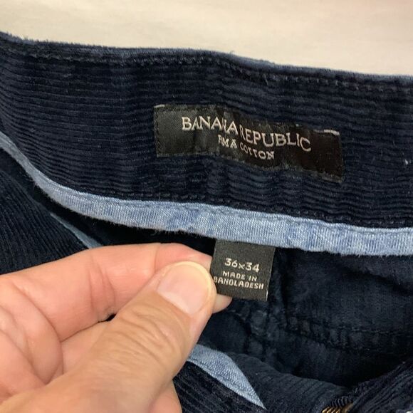 Banana Republic Navy Blue Mid Wale Corduroy Jean Style Pants Size 36 X 34 - Picture 5 of 11